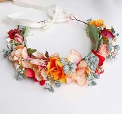 Vivivalue Women Floral Crown Boho Flower Headband 1 Count (Pack of 1),