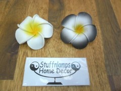 Bali Frangipani Neoprene/Foam Flowers x 20(white/black) Wedding,Decoration x 7cm