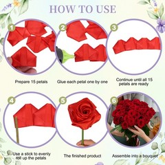 100pcs Eternal Roses Petals Premade Satin Ribbon Flowers Wine Red,