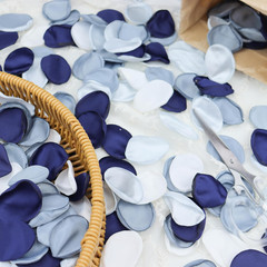 300Pcs Silk Rose Flower Petals Dusty Blue Artificial Flower Petals Fake Rose …