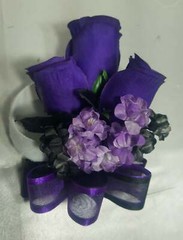 Purple Black Rose Tiger Lily Bridal Wedding Bouquet Accessories