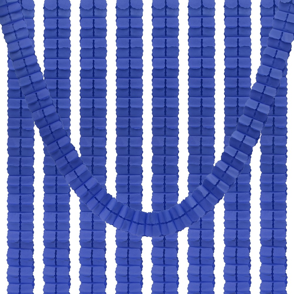 9.8ft Four-Leaf Garland, 9 Pack Tissue Paper Hanging Flower, Navy Blue