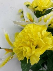 DIY Silk Flower Yellow Carnation White Lilly Bouquet (DIY)