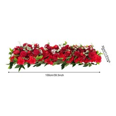 Red Artificial Flower Row for Home Party Wedding Flower Wall Decor Supplies