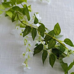 2 WHITE 6 ft Artificial Silk Wisteria Flowers Hanging Vine Garlands Wedding