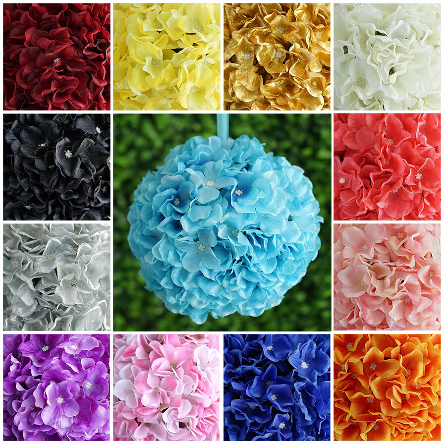 4 pcs Silk Hydrangeas 7″ KISSING BALLS WEDDING Party FLOWERS Centerpieces SALE