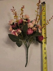 NEW 24 Eucalyptus 4 Bunch Artificial Flowers Bouquet Wedding Dusty Rose/Beige