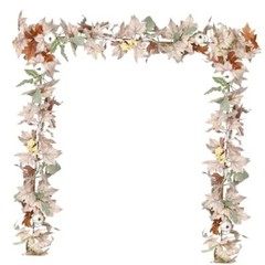 2 Pack Fall Garland Maple Leaf, 5.9Ft/Piece Hanging Vine Garland White&green
