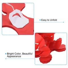9.8ft Four-Leaf Garland, 12 Pack Tissue Paper Hanging Flower, Red