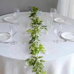 2 WHITE 6 ft Artificial Silk Wisteria Flowers Hanging Vine Garlands Wedding
