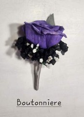 Purple Silver Black Rose Calla Lily Real Touch Bridal Wedding Bouquet Accessorie