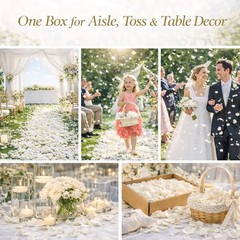 1000+Pcs Dried Real White Rose Petals, Freeze Preserved Flower Petals 8.47oz for