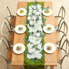 For Party Wedding Artificial Flower Row Decoration Wedding Arch Backdrop(white)