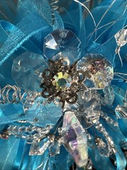Quinceañera Bouquet Turquoise Aqua Silver Crystals Rhinestones Ramo Sweet 15