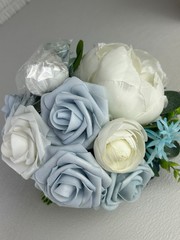 Ling’s Moment 7” Wedding Bouquet Navy Blue Bridal Bridesmaid Flowers NEW