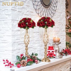 NUPTIO Flower Wedding Centrepieces for Tables – 10 Pcs 9.5in Diameter Crimson…