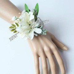 Buttonhole Rose Brooch Bride Wedding Wrist Corsage Bracelet Marriage Accessories