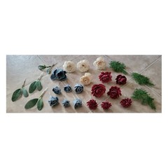 DIY Reusable Wooden Cake Flowers Blue Burgundy Pink Yellow Sola Wood Wedding