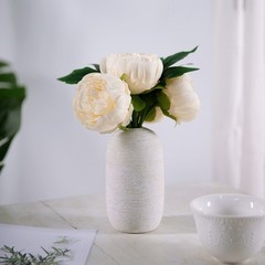 BEIGE 10″ SILK FLOWERS Artificial Peony Bouquet Arrangement Wedding Centerpieces