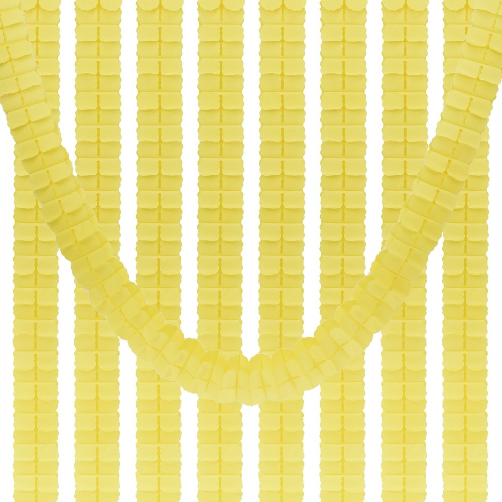 9.8ft Four-Leaf Garland, 9 Pack Tissue Paper Hanging Flower, Yellow