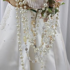 Seaside Crystal Treasures Faux Silk Wedding Bouquet