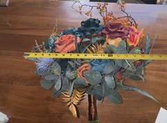 Ling’s Moment Teal and Burnt Orange Brides Bouquet NEW