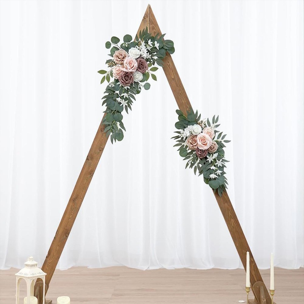 2 Pieces Wedding Arch Flowers Welcome Signs Handcraft Craft Decorative Corner