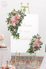 Odouzy Pack of 2 Wedding Arch, Artificial Flowers, Wedding Decor，Flower Garland