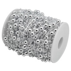 Silver String Garland for 100-Feet Artificial Pearl Beads