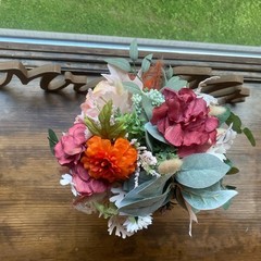 Bridal Wedding Bouquet Budget Friendly Beautiful Faux Flowers White Pink Orange