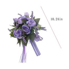 Royal Purple Wedding Bouquet for Bride Artificial Flower Bridal Bouquet