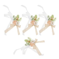 4 Pcs Prom Flower Wrist Corsage Artificial Wristlet Bracelet Bridesmaid