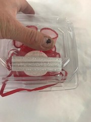 faux floral wrist corsage red white adjustable NIP