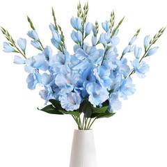 10PCS Gladiolus Artificial Flowers Baby Blue Artificial Flowers Light Blue