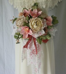 Garden and Pink Lace Silk Wedding Bouquet