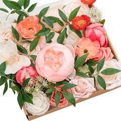 Handmade Coral & Ivory Floral Kit for Stunning DIY Centerpieces and Bouquets