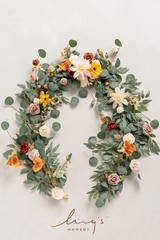 Flower Garland, 6FT Eucalyptus & Rose Terracotta & Orange 02 | Artificial Flo…