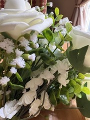 Artificial Bridal Bouquet + 2 Coursage Handmade