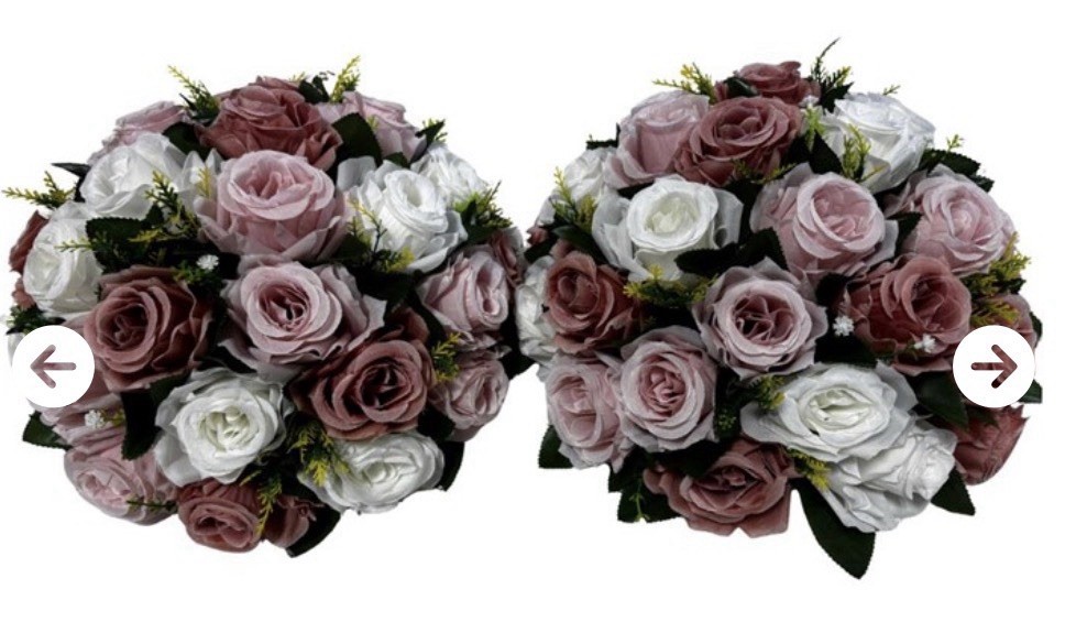 Set of 2 Fake Flower Balls Centerpieces Wedding Rose
