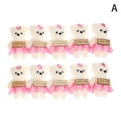 10PCs Bear Doll Love Bear Flower Bouquet Decor Dressed Stuffed Doll Foam Tool