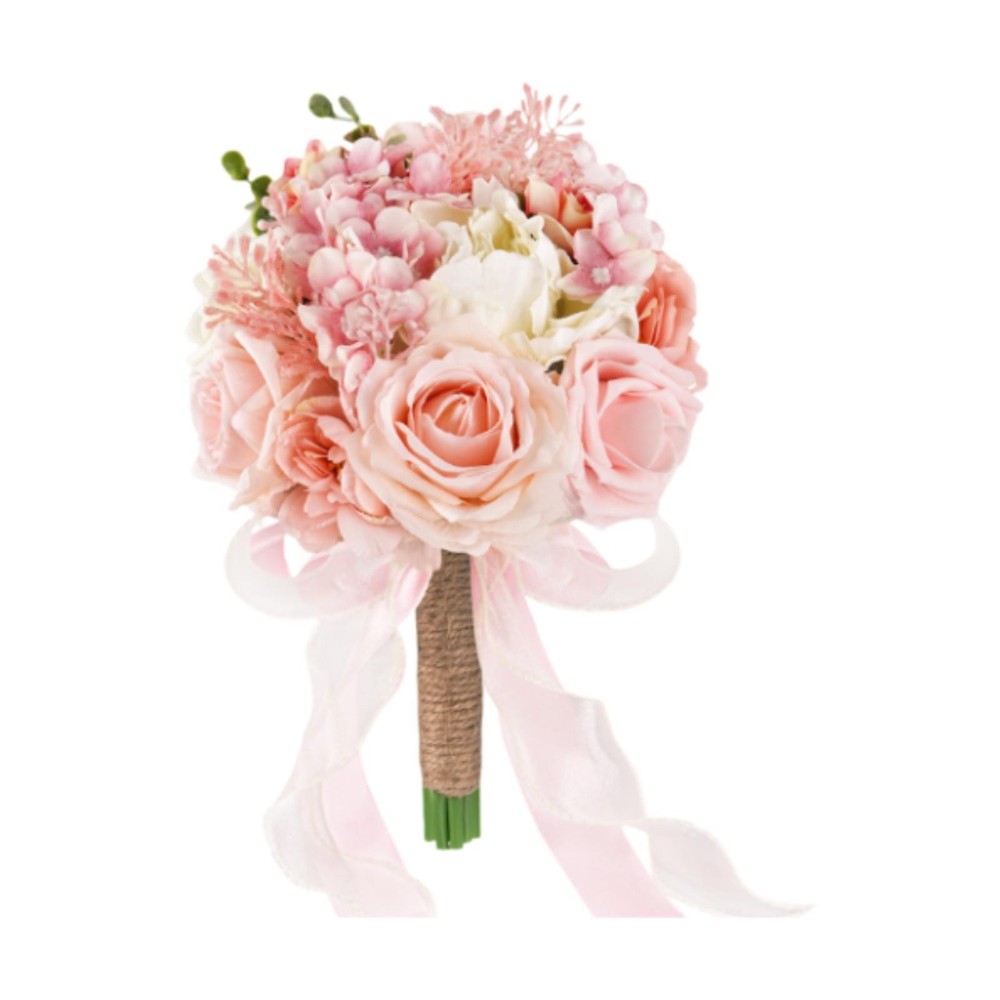 12inch Silk Roses Bridesmaid Wedding Bouquet Romantic Handmade for Home