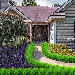 US 5pc Artificial Greenery 7 Branch Spring Grass Plant for Home/ Garden Decor
