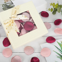 Whaline 300 Pcs Silk Rose Petals Burgundy Maroon Flower Petals with Gift Box Art