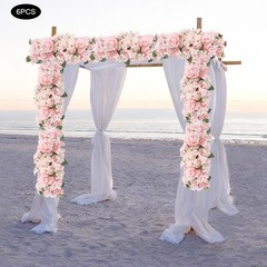 Artificial Flower Panels 6pcs Wall Backdrop Table Centerpiece For Wedding Party