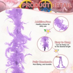40g 2 Yards Feather Boa, Costume Turkey Chandelle Feathers Boa Light Purple