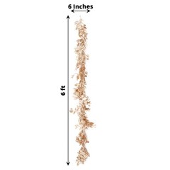 6 ft Metallic Gold Artificial Magnolia Foliage Hanging Leaves Garland Events