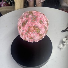 Bridal Bouquet Exquisite Rhinestones Silk Roses Pearls Handmade Wedding Bouquets