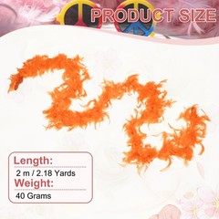 40g 2 Yards Feather Boa, Costume Turkey Chandelle Feathers Boa Orange