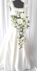 Winter Silver Cascade Silk Wedding Bouquet
