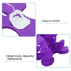 9.8ft Four-Leaf Garland, 12 Pack Tissue Paper Hanging Flower, Dark Purple